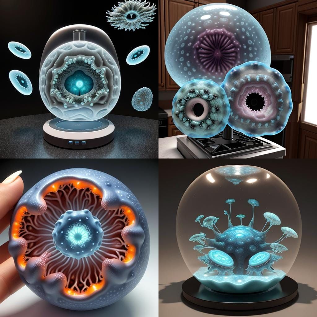 Amoeba Characters in Modern Kitchen: Octane Render