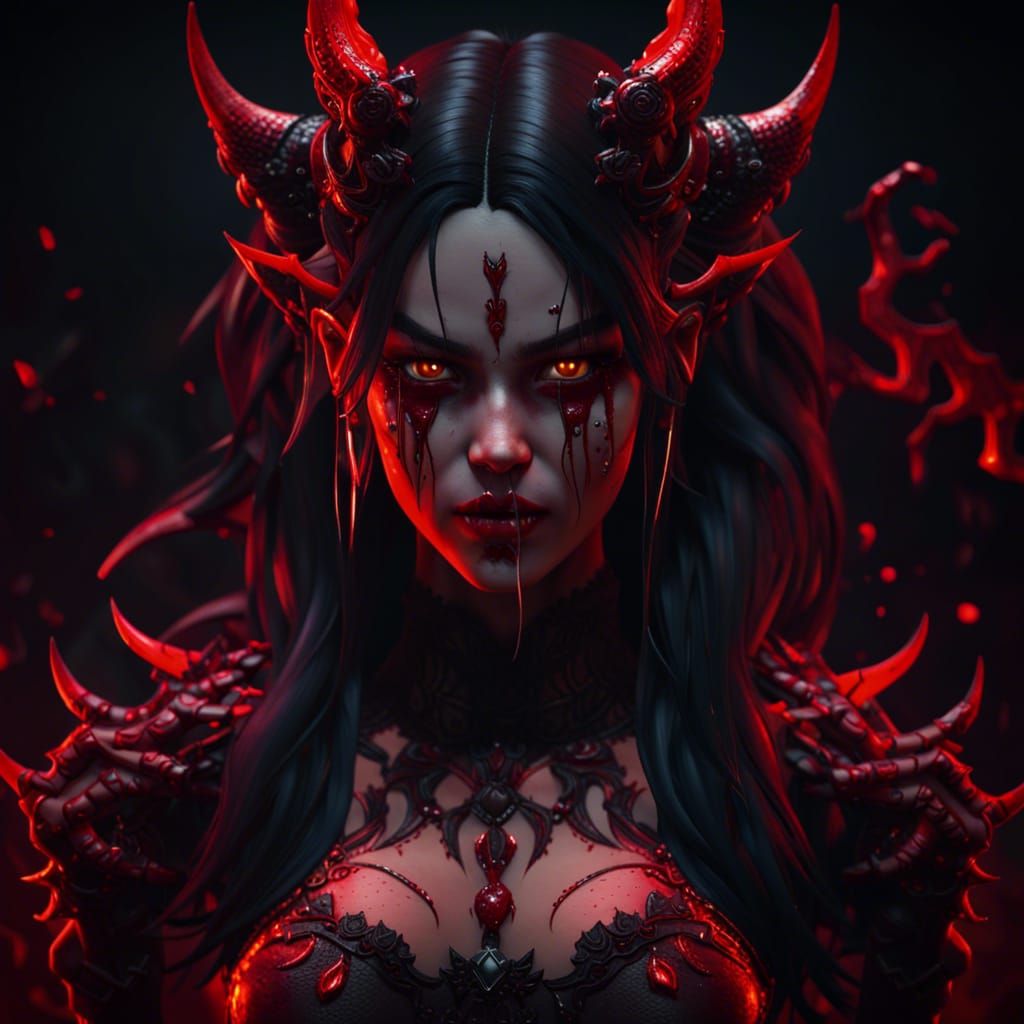 Cute Demon Girl with 3D Game Cinematic Feel