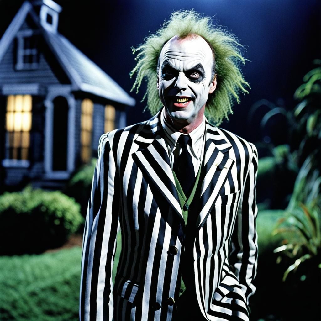 Michael Keaton as Beetlejuice: Hyperrealistic Portrait
