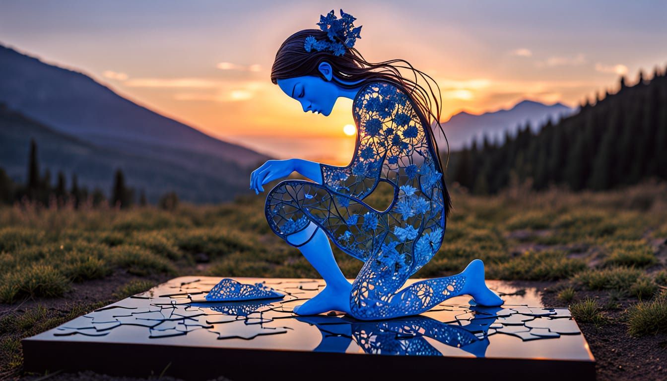 Surreal Fragmented Sculpture in Bio Art Style