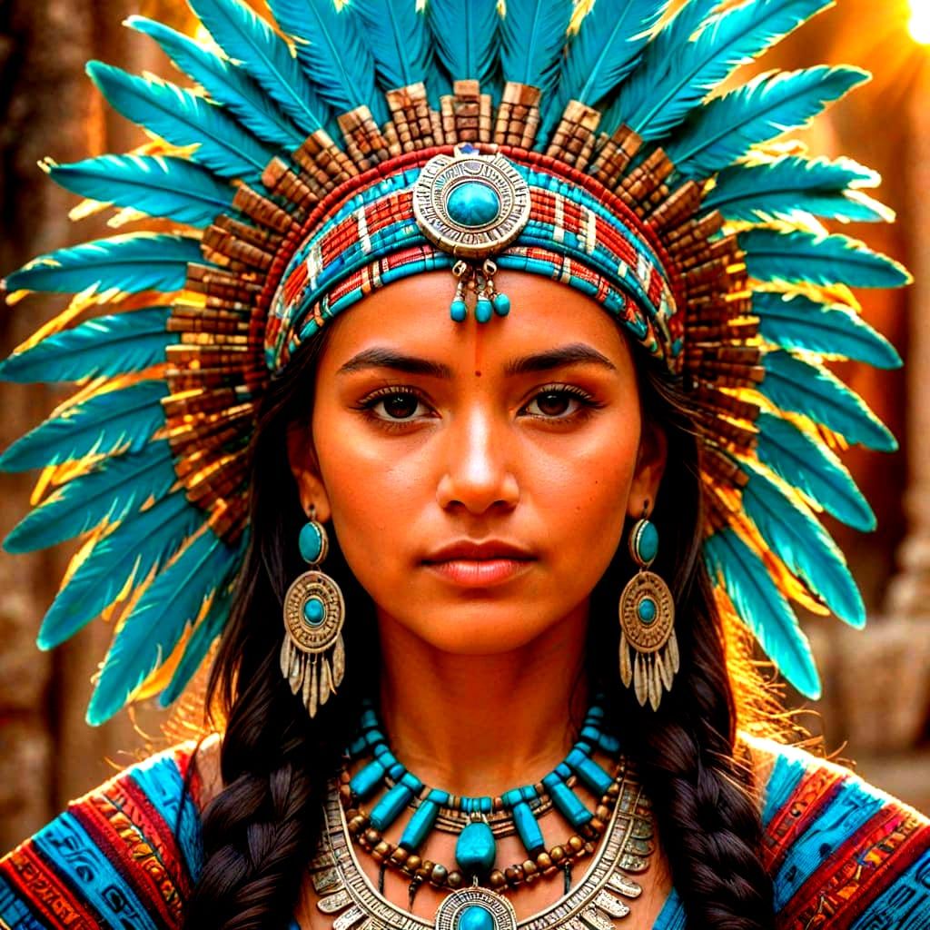 Mayan Woman in Traditional Dress: Mesoamerican Art