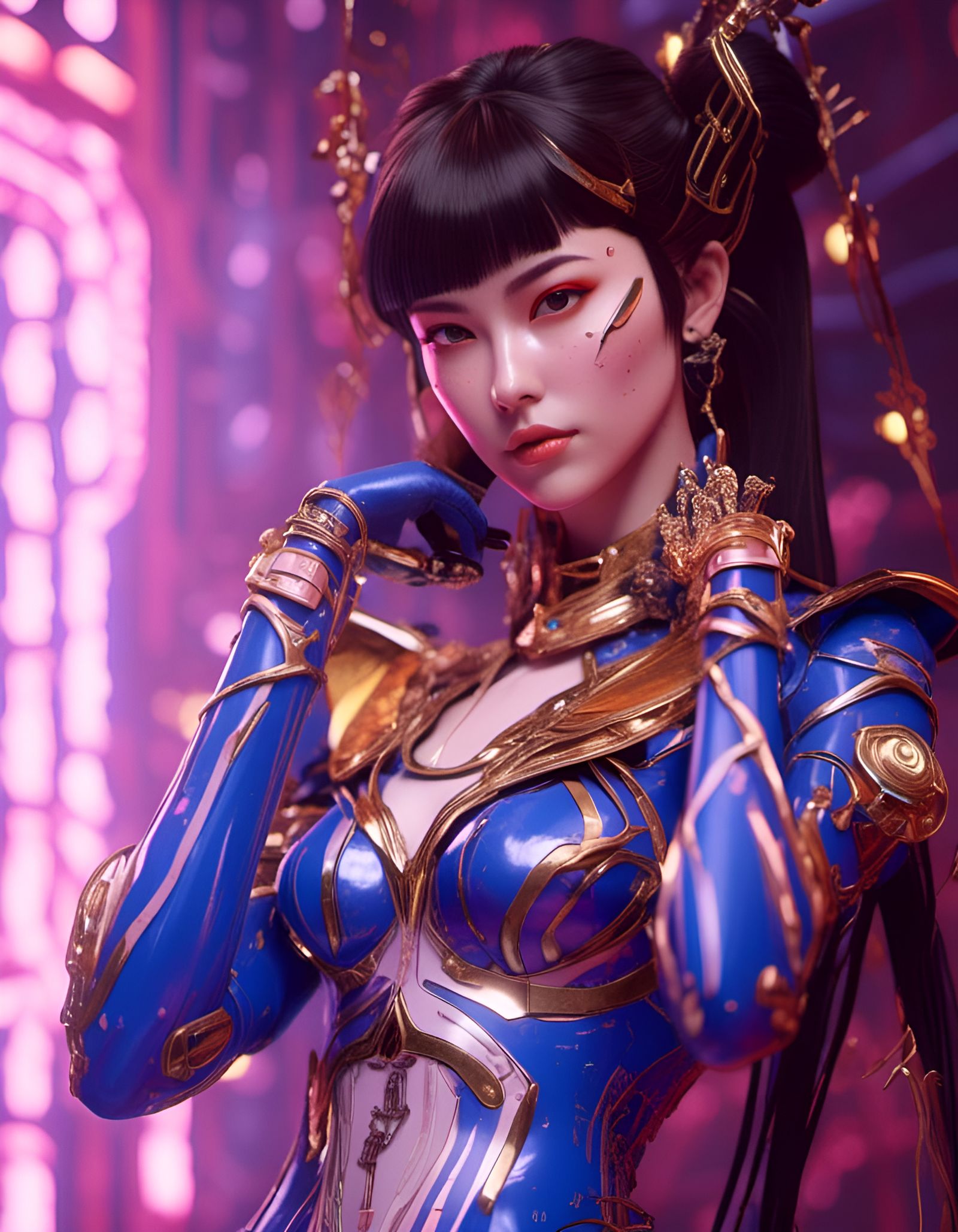 Futuristic Elven D.Va Overwatch Anime Art