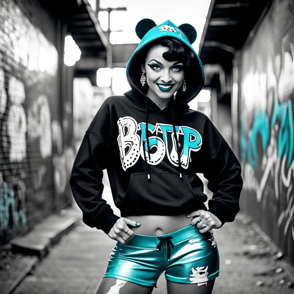 Betty Boop in Hip Hop Style, Cinematic Film Still