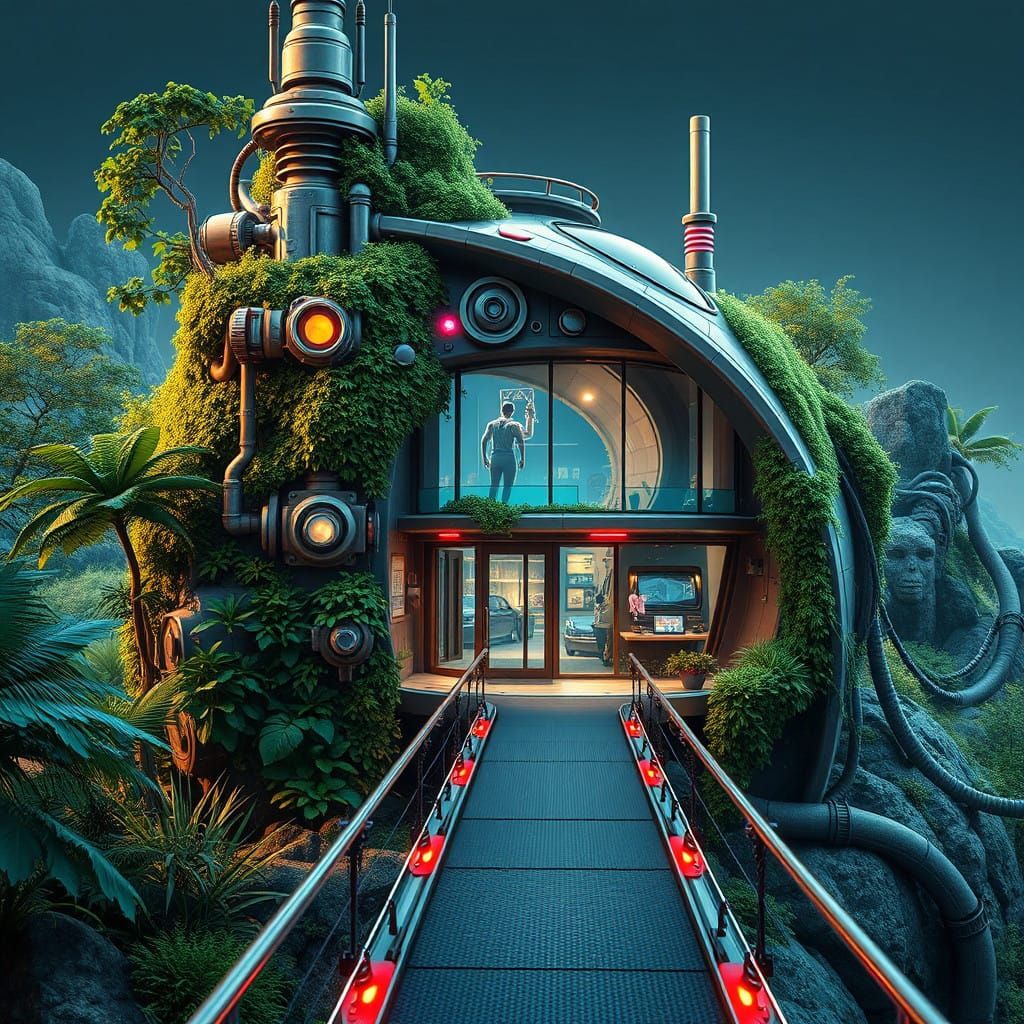 Futuristic Miniature House with Industrial Chic