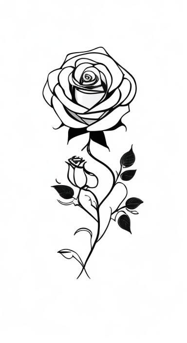 Rose and Drama Masks Tattoo Design
