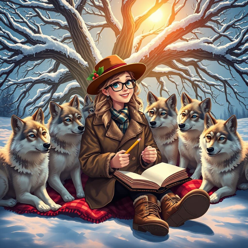 Winter Wonderland with Adventurous Author and Her Silver Wol...