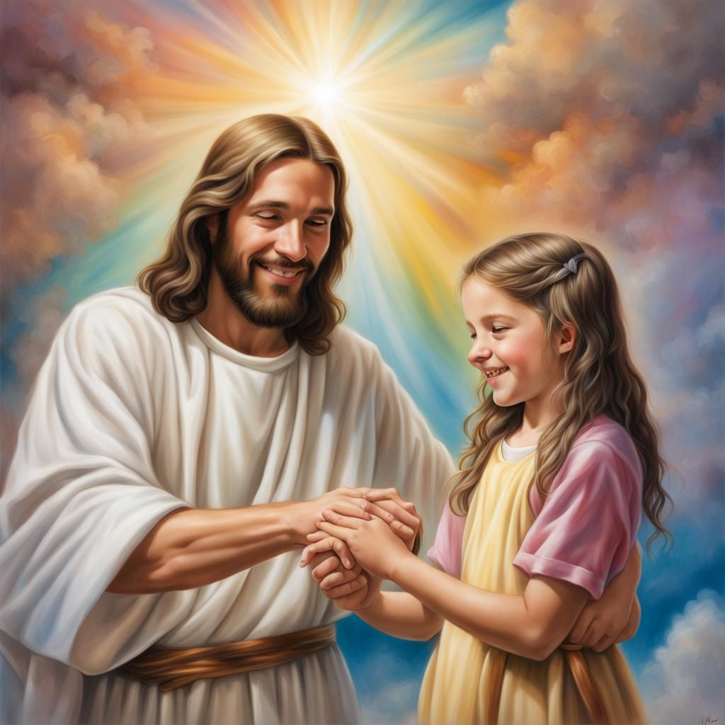 Hyperrealistic LDS Image: Jesus with a Child