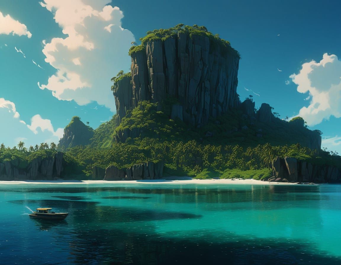 Golden Island Oasis in Vibrant Paradise