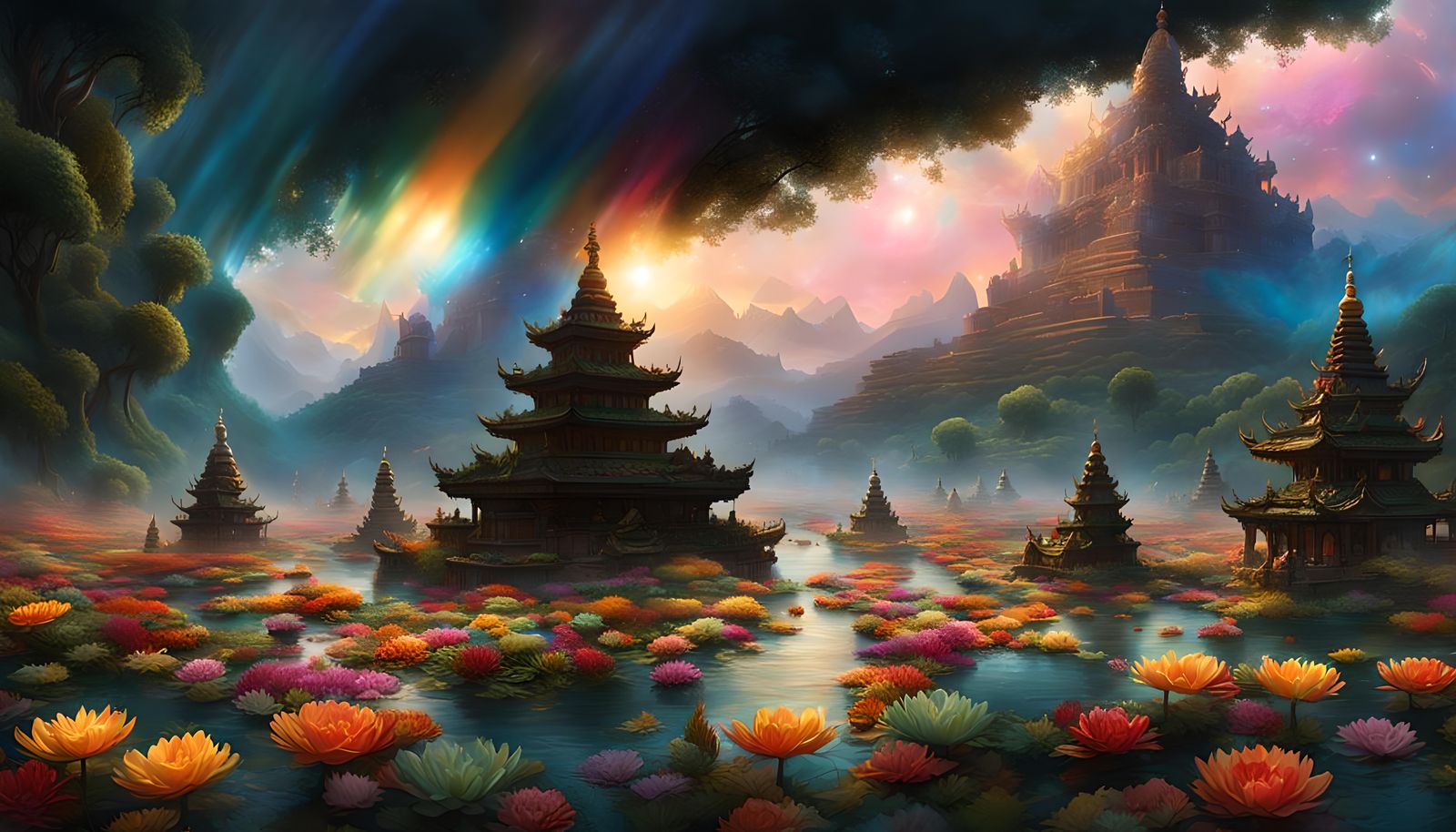 Lakshmi: Hyper-Realistic Goddess in Detailed Mixed-Media