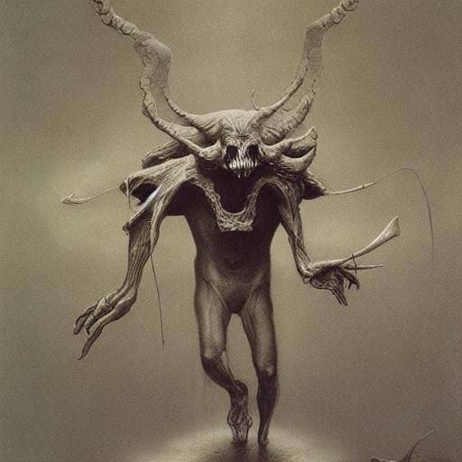 Devil Bone: A Dark Surreal Composition