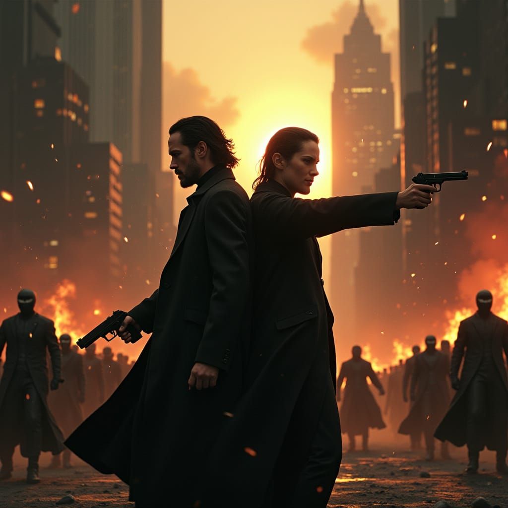 Keanu Reeves in Epic Last Stand Against Agents in the Matrix...