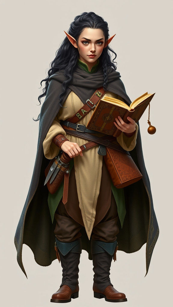 High Elf Wizard with Ancient Spell Book