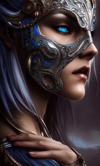 Love Goddess in Silver Armor: Digital Illustration