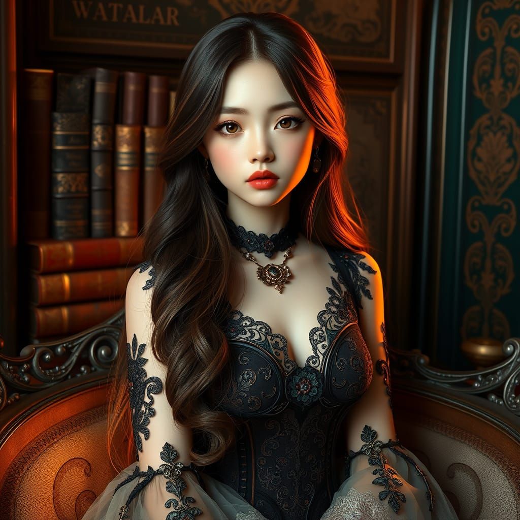 Gothic Beauty in Elegant Attire