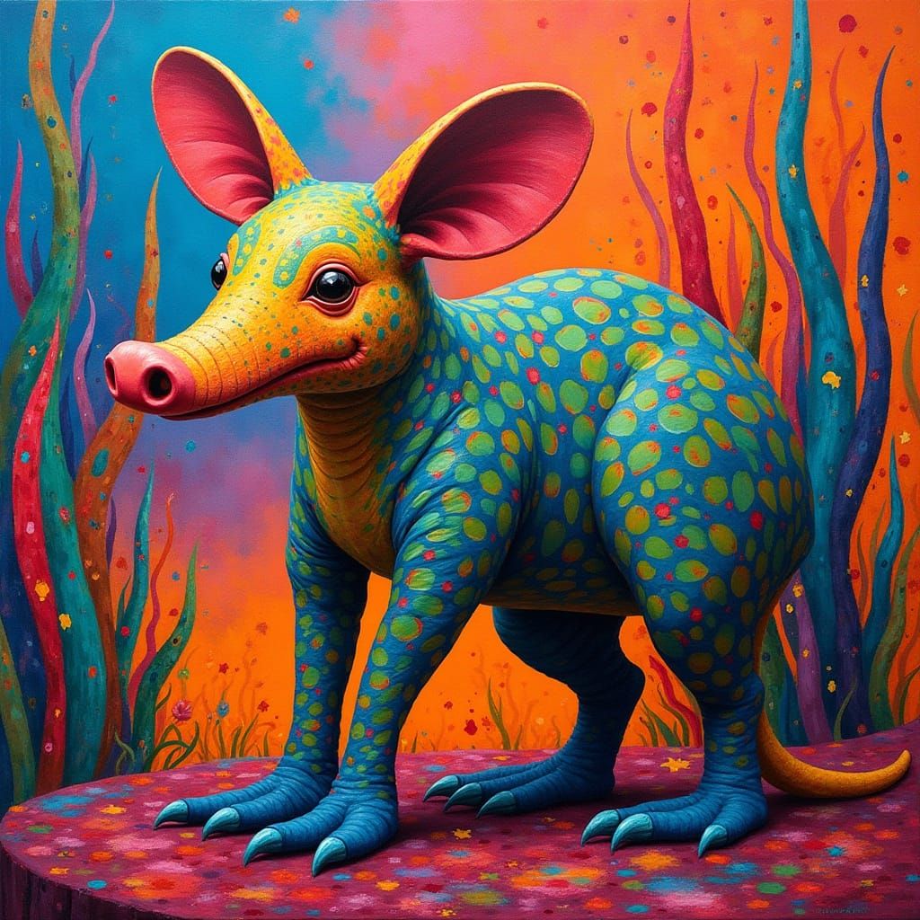 folk art aardvark