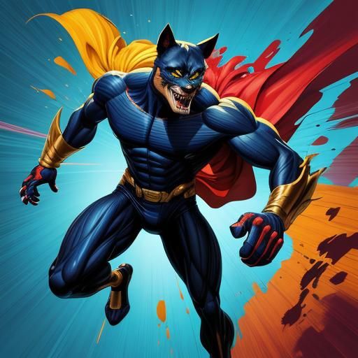 Anthropomorphic Rottweiler Dog in Comic Book Style