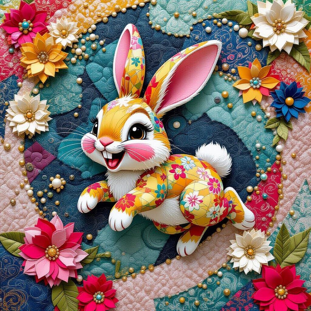 Laughing Bunny's Quilted Tumble in 3D Patchwork