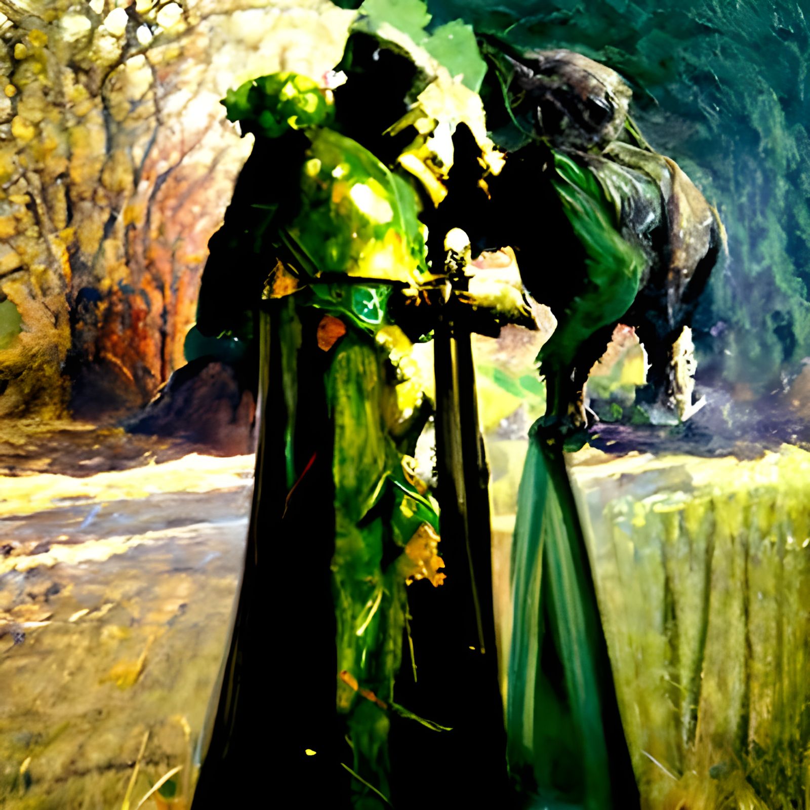 Sir Gawaine and The Green Knight Painting