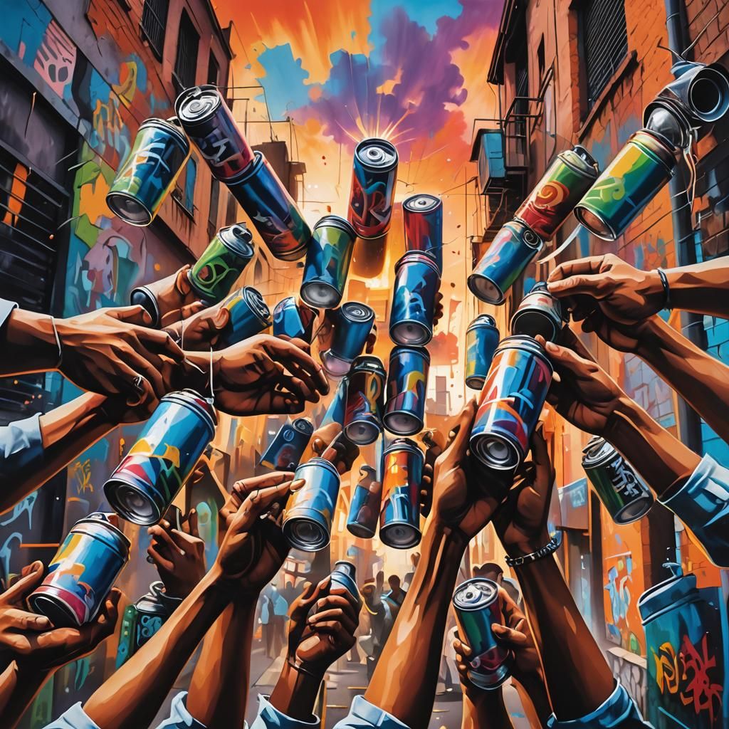 Urban Graffiti Art with Vibrant Colors
