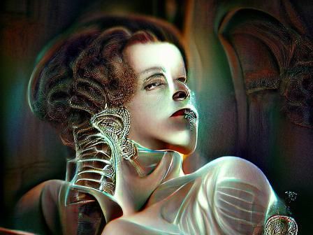 Bride of Frankenstein Art Nouveau Portrait