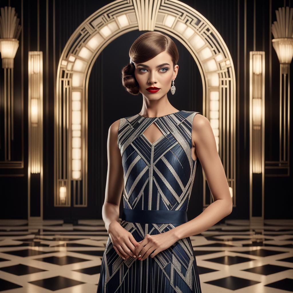 Art Deco Supermodel in a Luxurious Setting