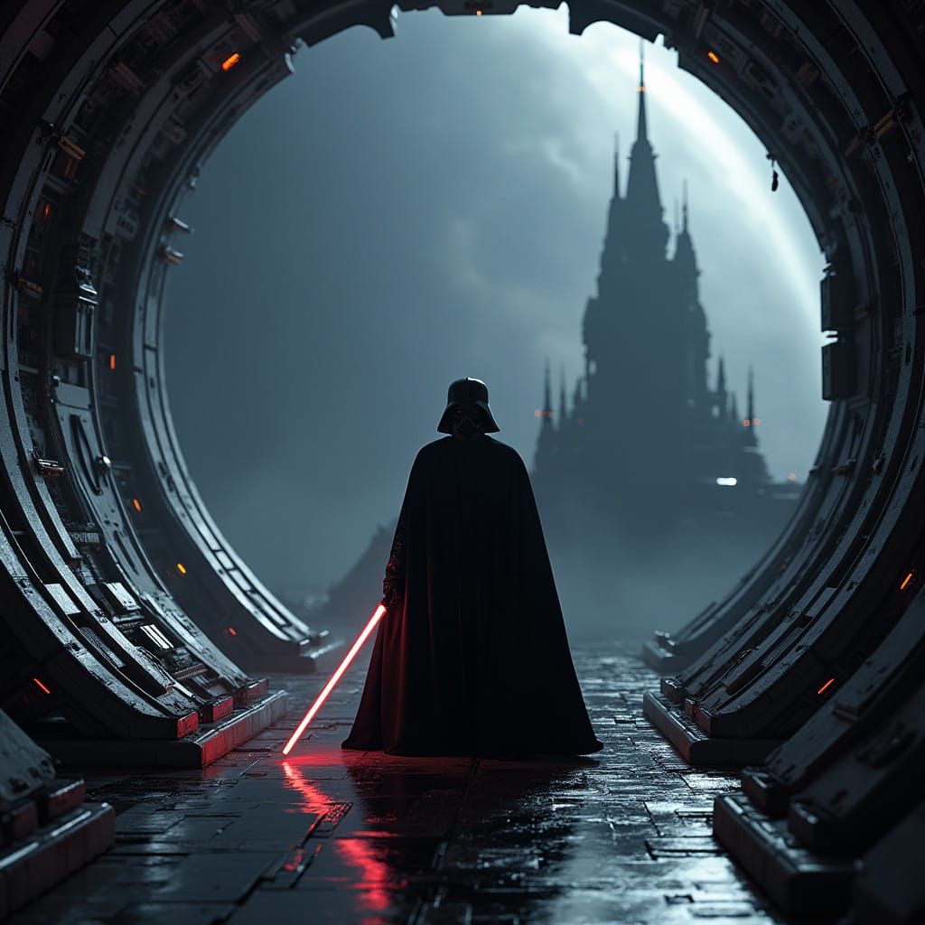 Darth Vader in a Galactic Space Station