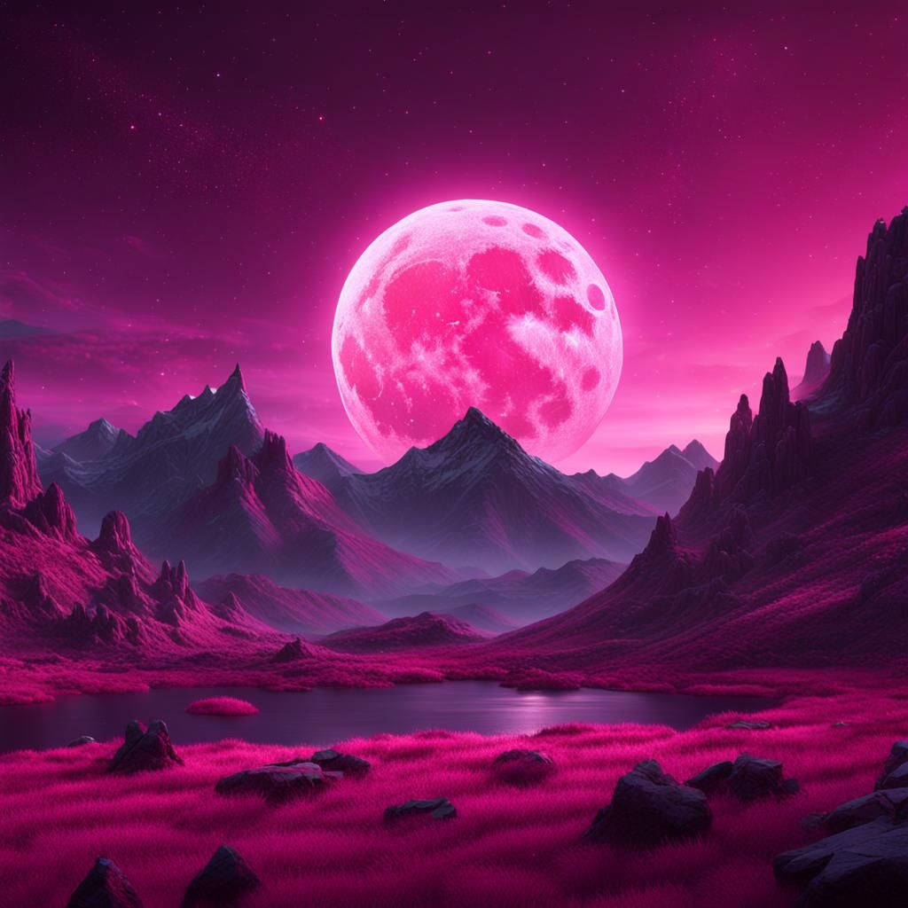 Pink Moon Setting: Fantasy Concept Art