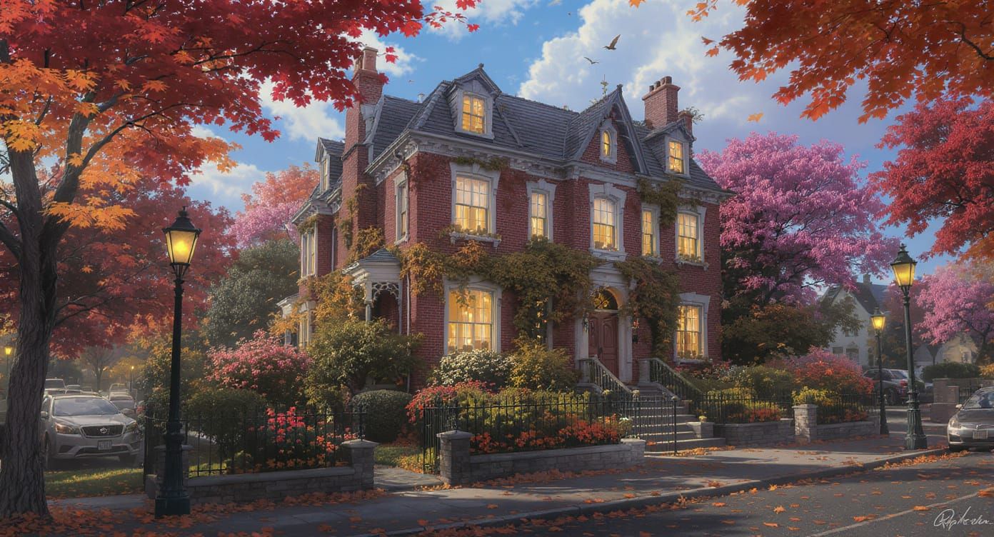 Charming Brick Townhouse on Bustling City Street