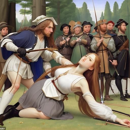 Archers Fainting Before a Sage, Classical Drawing