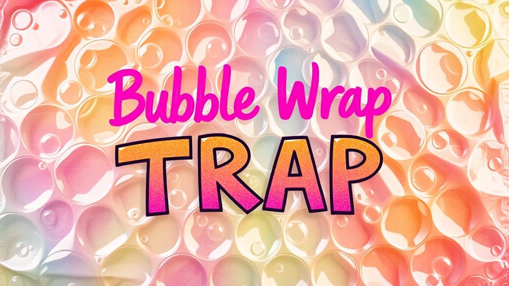 Vibrant Bubble Wrap Art with 3D Bubbles and Bold Typography