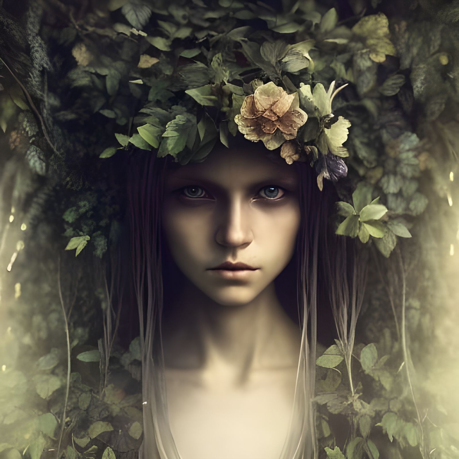 Enchanting Elf Woman in a Green Forest