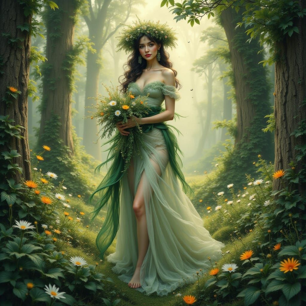 Forest Princess, beautiful botanical clothing,,,,,,