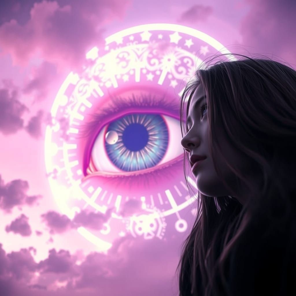 Vapourwave Goddess in Hyper-Realistic Splendor