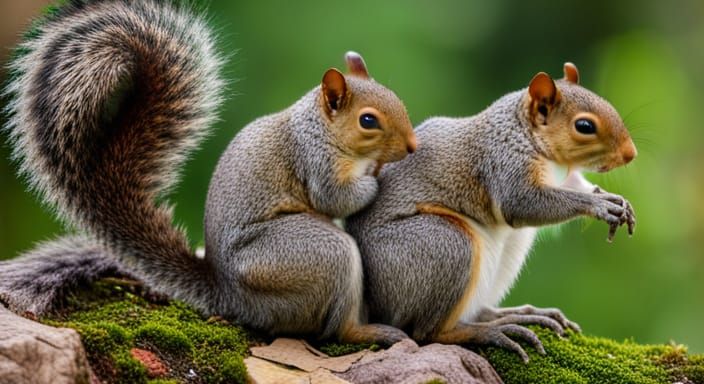 Ethereal Origami Squirrels in Hyperrealistic Digital Paintin...