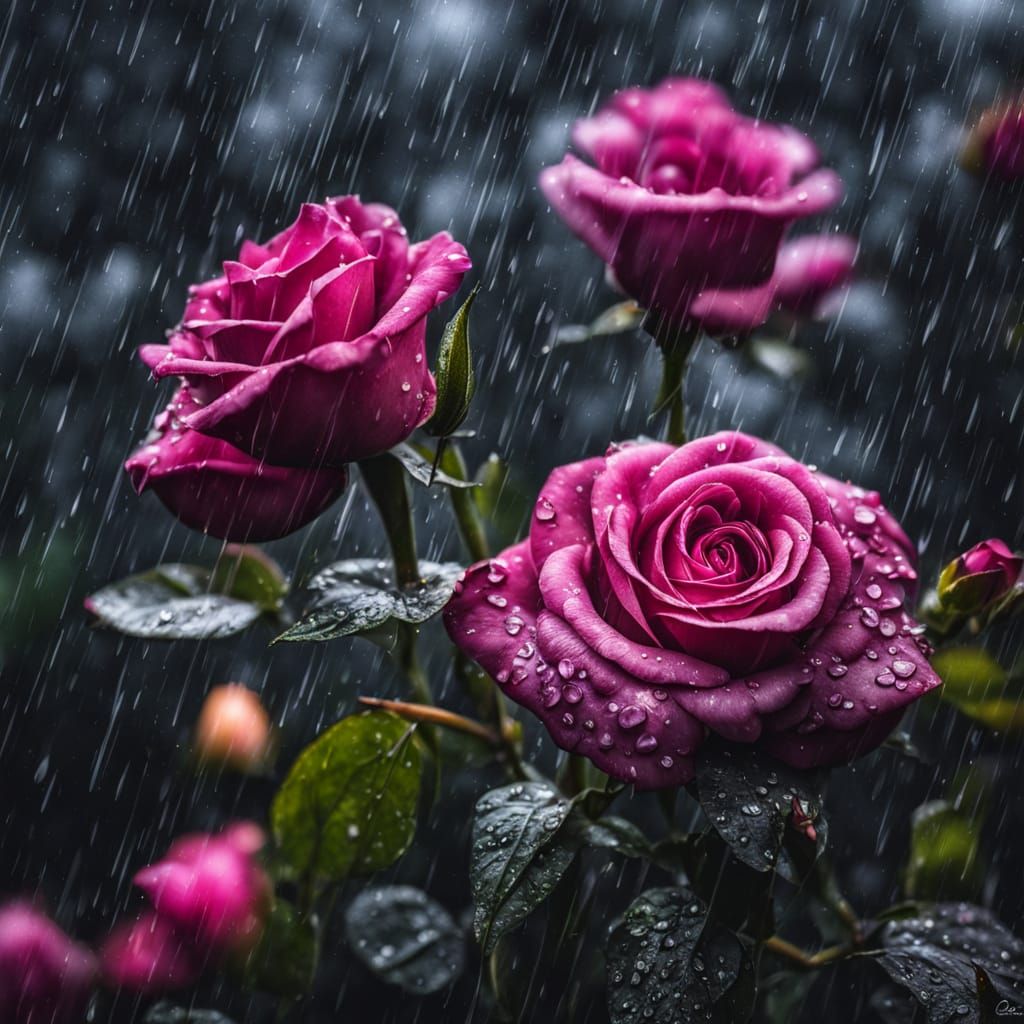 Majestic Purple Rose in Hyper-Realistic Macro Photography