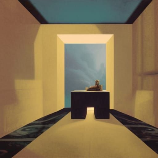 Dreamlike Liminal Space with 90s Interior, Digital Art