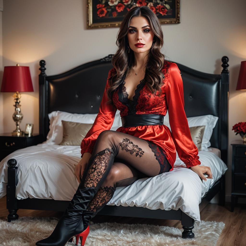 Brunette in Lingerie Portrait with Soft Lighting