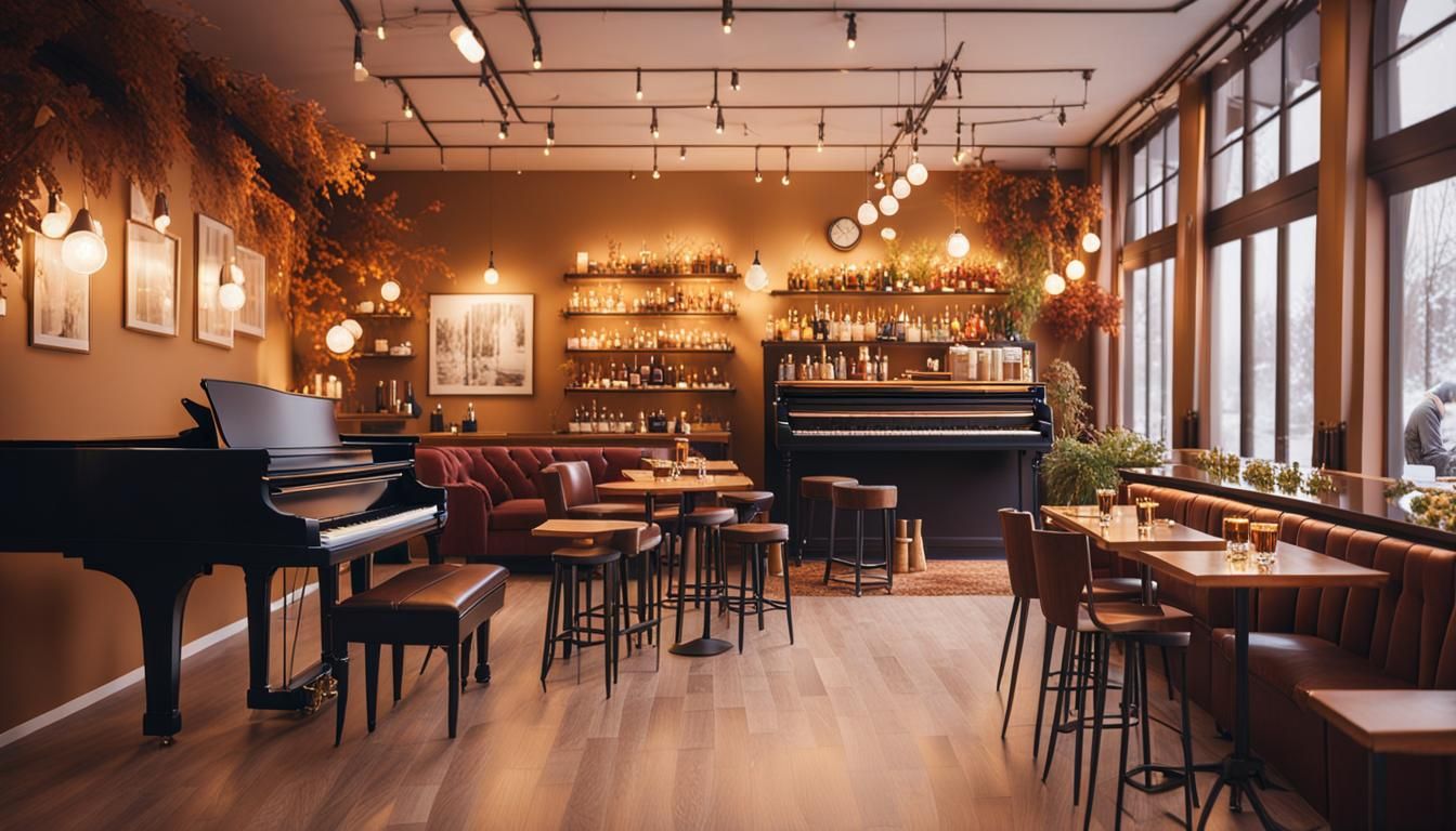 Warm and Inviting Cafe Scene with Vibrant Oil Painting Style