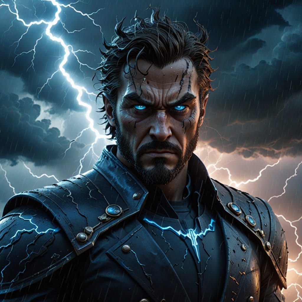 Weather Villain in Ominous Thunderstorm: Digital Concept Art