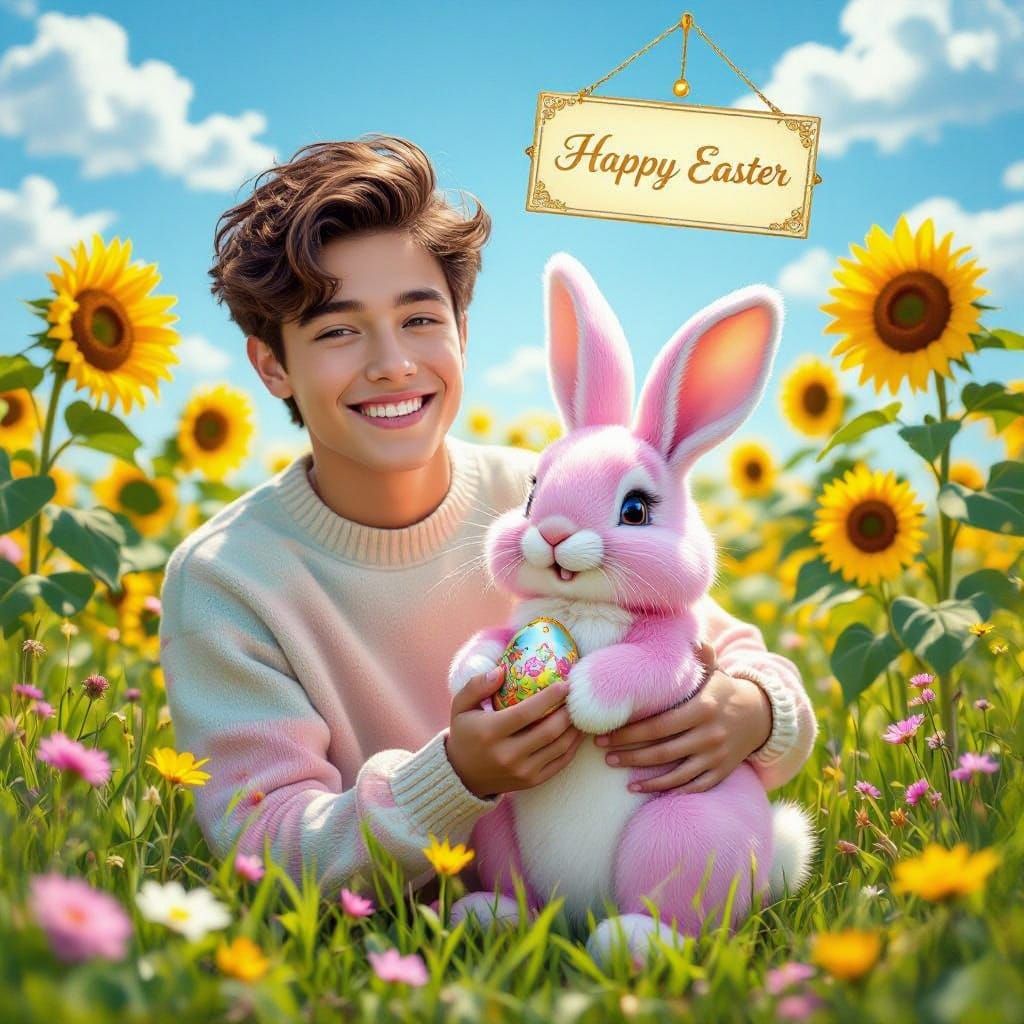 Whimsical Easter Wonderland in Vibrant Colors