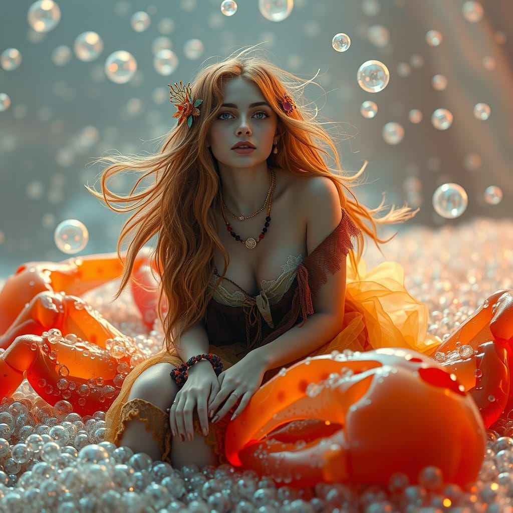 Gummy Crab Rider in Dreamlike Soda Sea