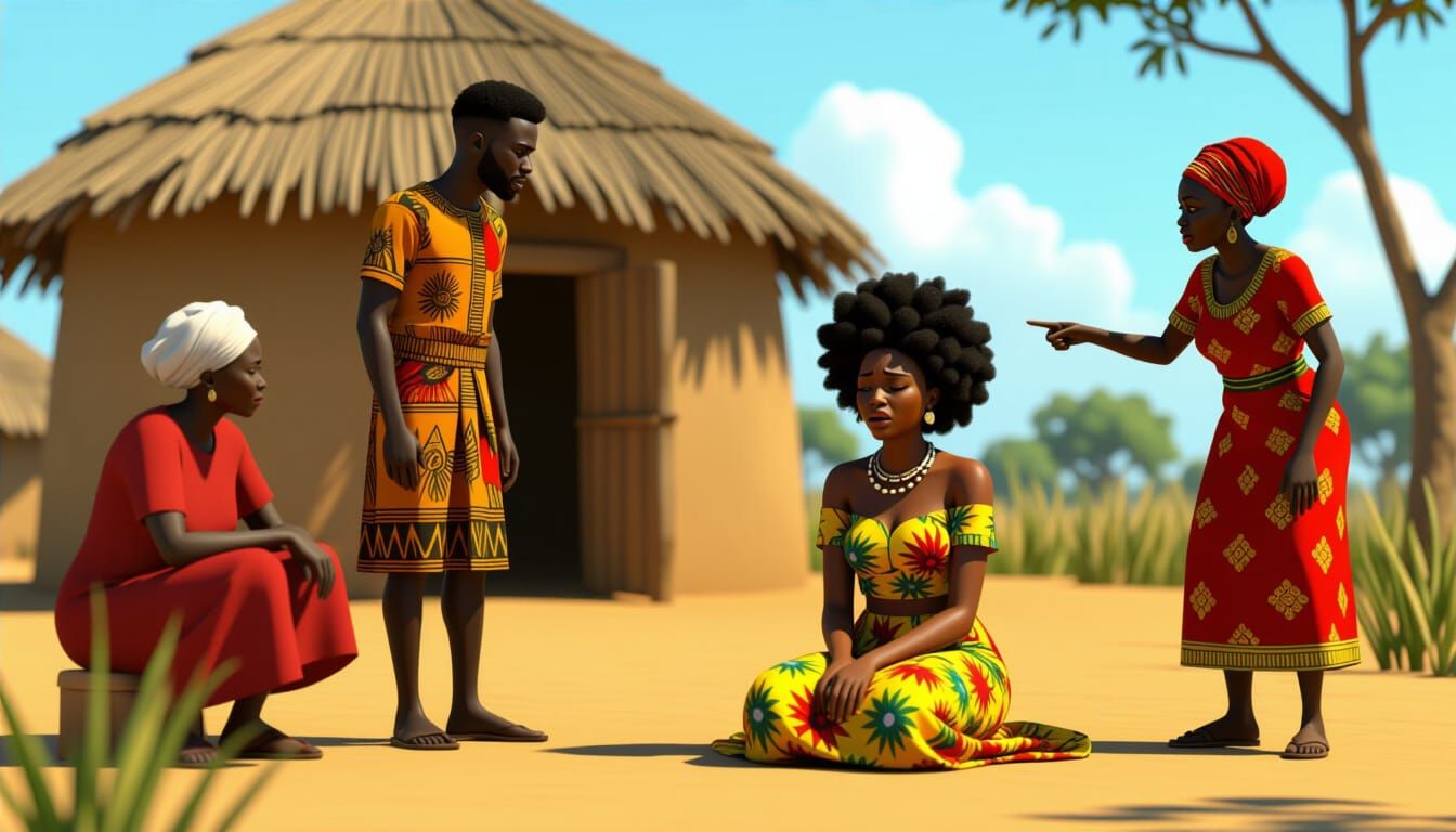 African Family Confrontation: Animated Style