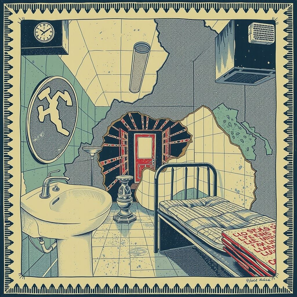 Grim Metallic Interior with Fluorescent Light