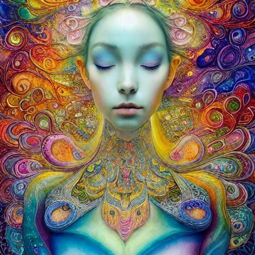 Surreal Sun and Moon Flower in Fairytale Style