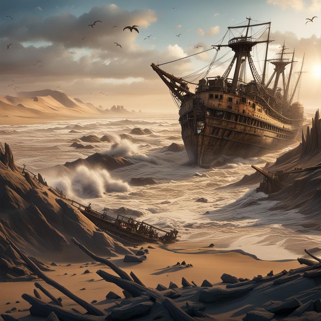 Shipwrecks of Namibia's Skeleton Coast: Detailed Matte Paint...