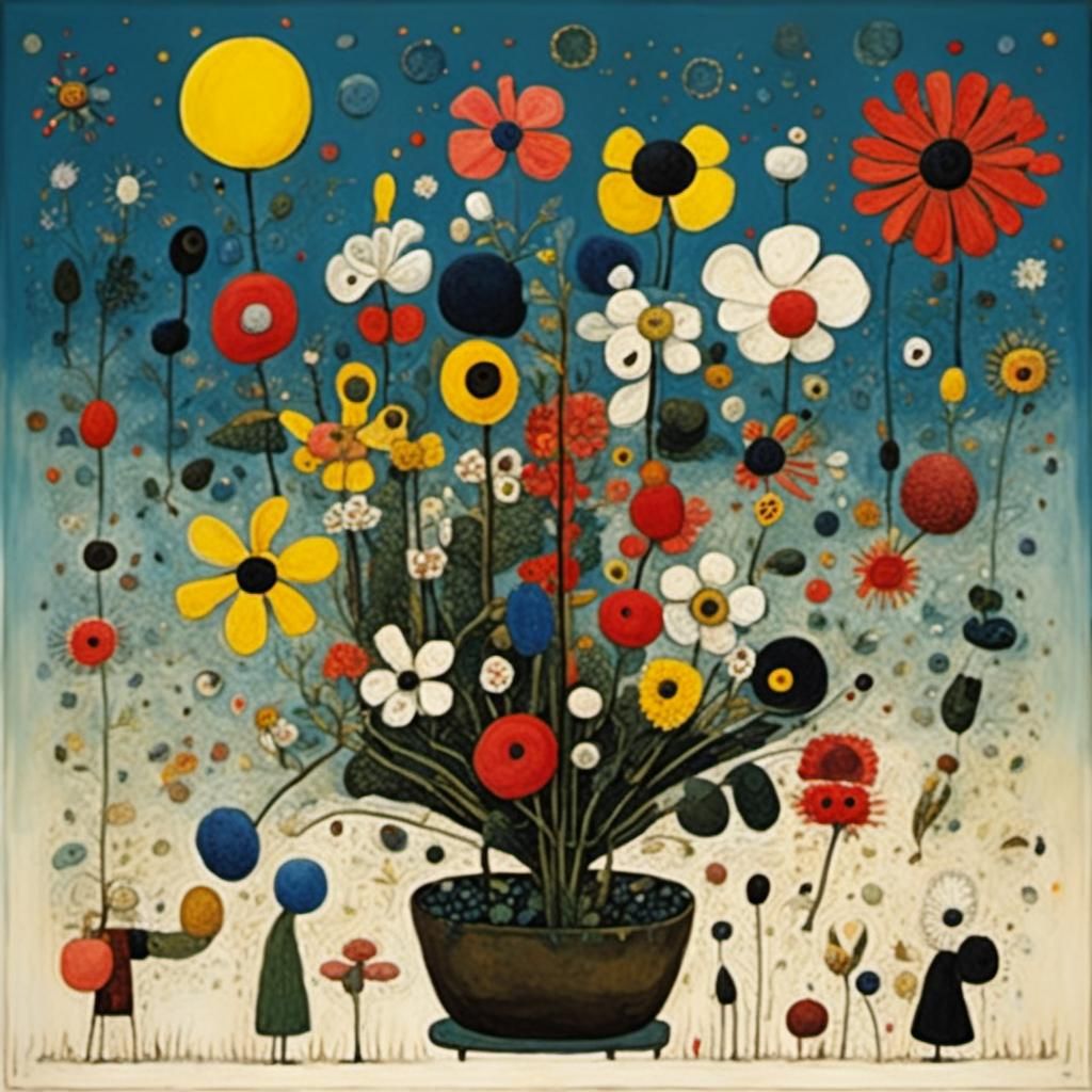 Ornate Floral Display in Dreamlike Surrealist Style