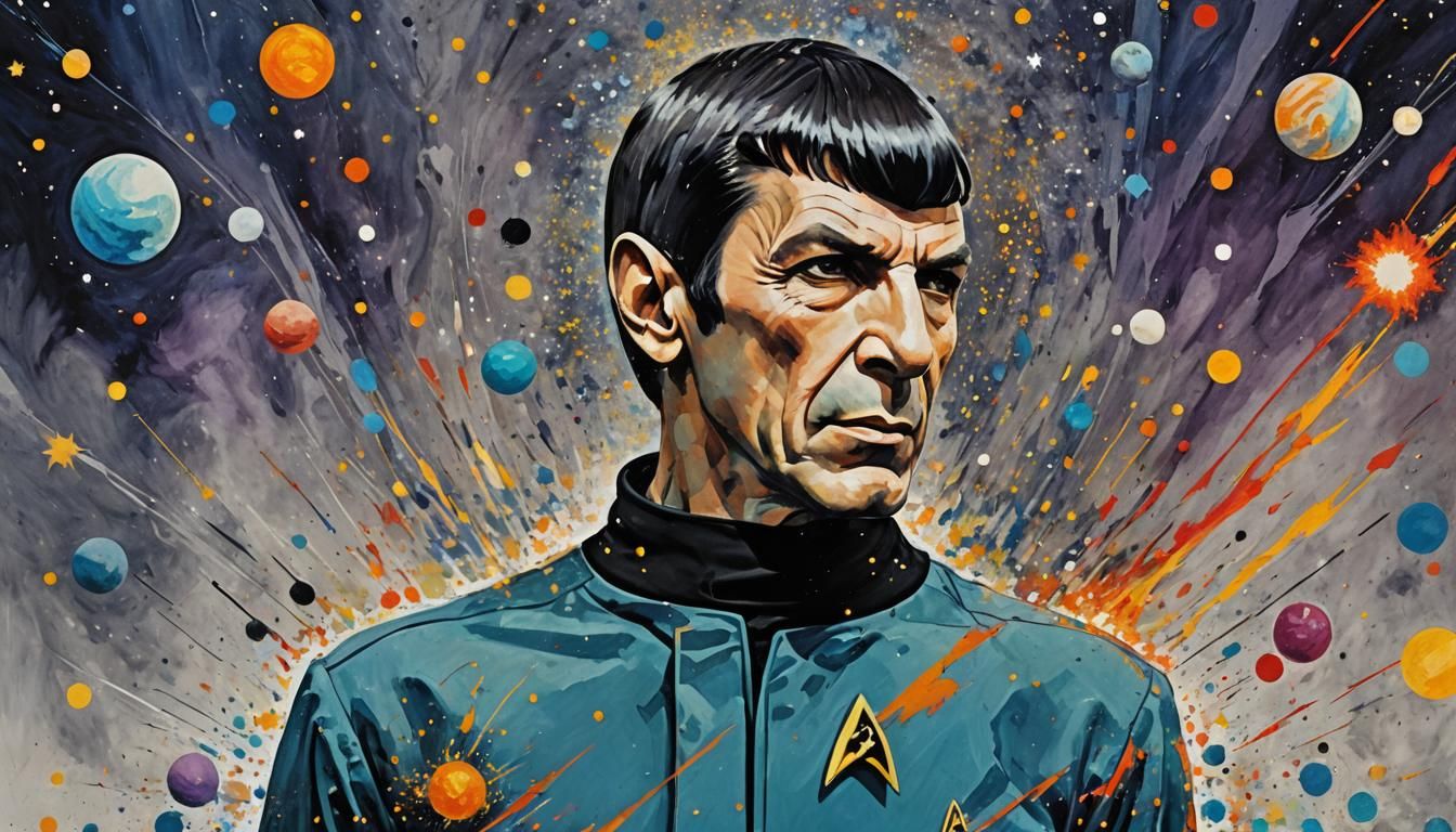 Mr. Spock Portrait in Front of Exploding Planet