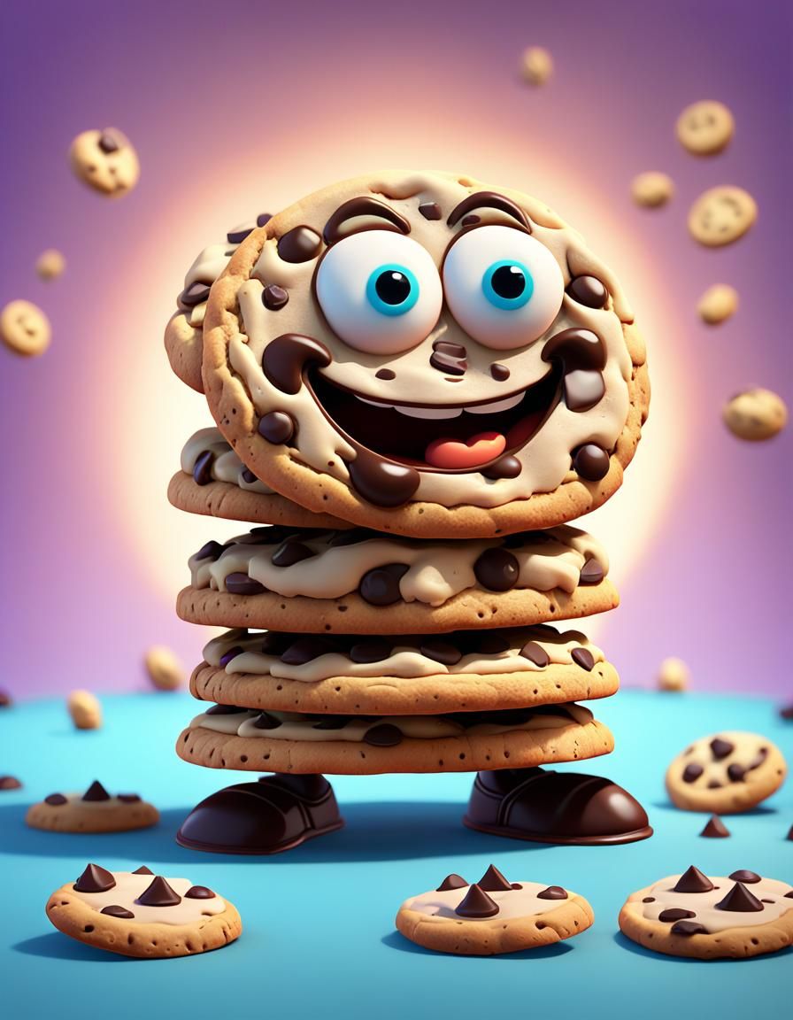 Anthropomorphic Cookies: 3D Cartoon in Pixar Style