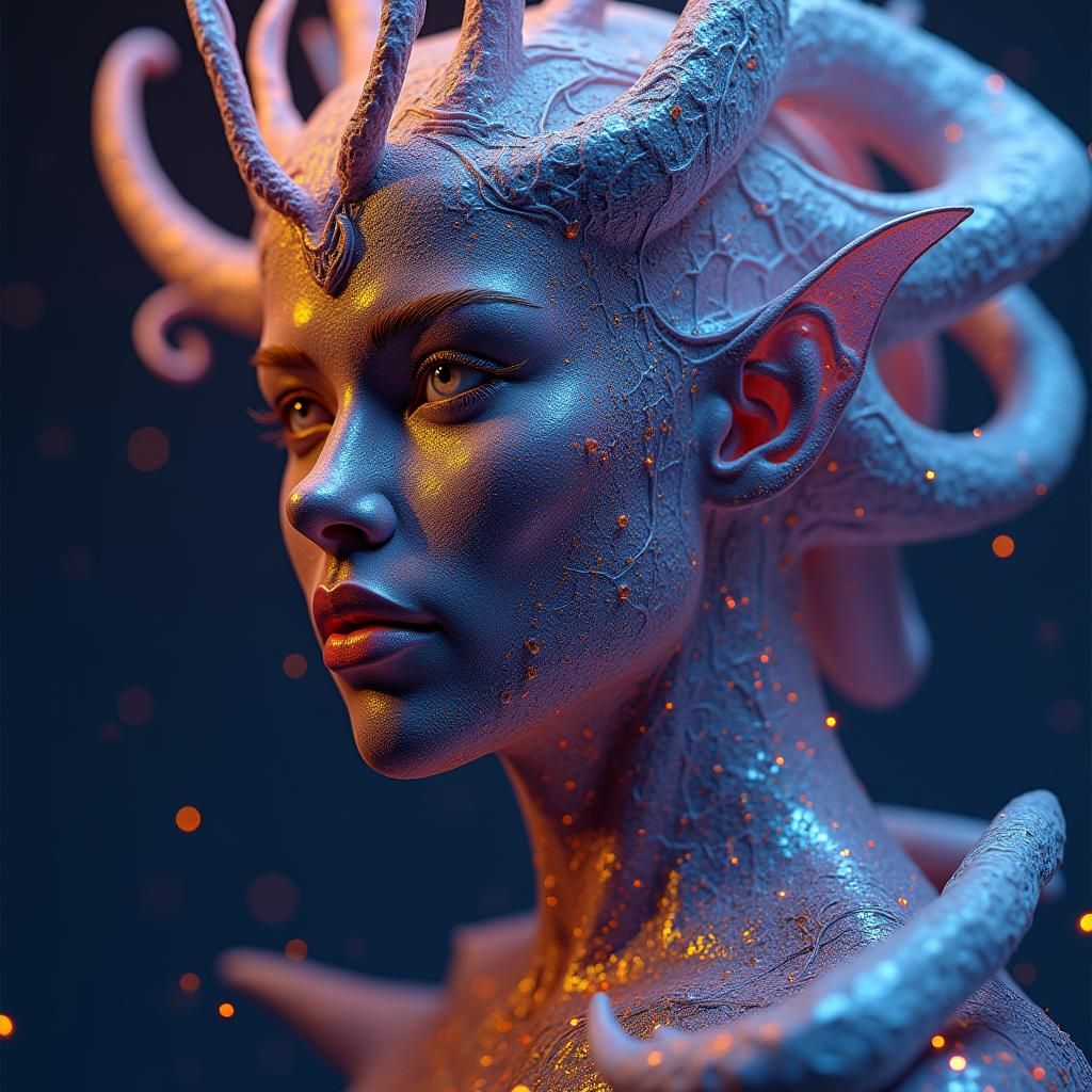 Graphene Enchantress: Hyperrealistic Fantasy Concept Art