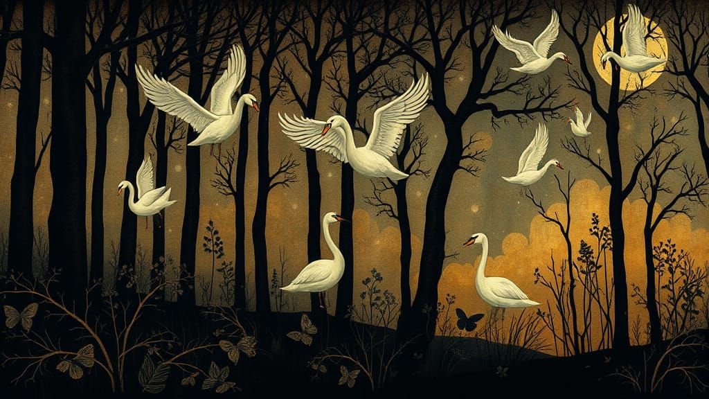 Women of the Forest: An Art Nouveau Scene